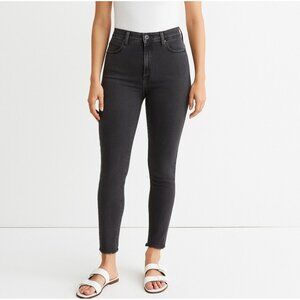 3x1 NYC Women's Jeans Black Sz 30  Denim Skinny High Rise Fray Hem Stretch Ankle